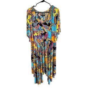 Marc Bouwer Unlimited Womens Mulitcolor Paisley Print Maxi Dress SZ Extra Large